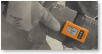 vibration monitor mounted on the tool